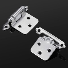 25 Pairs 1/2″ Overlay Cabinet Hinges Polished Chrome Face Mount 50 PCS