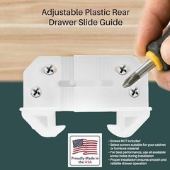 Rear Drawer Slide Guides for 1/4″ Rail T-Shape Center-Mount Wood Track | 4-Pa…