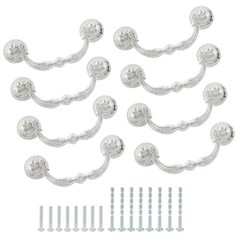 8 Pack Bail Pull Handles Hole Center Vintage Antique 2.75 Inch Silver(8 PCS)