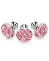 Pack Bling Cabinet Knobs, 1-1/5 inch (30mm) Round Crystal Diamond 4 Pink