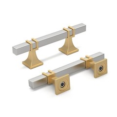 12 Pack 3 Inch Cabinet Pulls Brushed Nickel and Gold Cabinet Handles Nickel a…