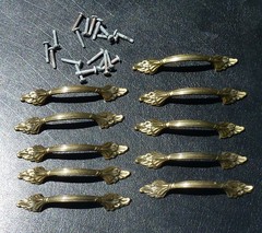 Set of 10 Drawer Handles/Amerock #1330 with Screws/Brass/Natural Elegance/3″ C-C