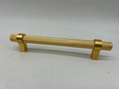 GLIDERITE 5 in. (128 mm ) Center-to Center Brass Gold Knurled Bar Pull, 10-Pack