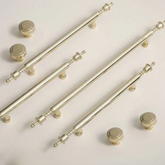 Cabinet Pull Knob Solid Brass Shiny Gold Pull Wardrobe Pulls Dresser Knobs