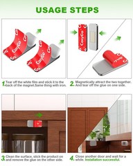 5Sets Extra Strong Magnetic Cabinet Door Catch, No-Drill Invisible Ultra Thin…