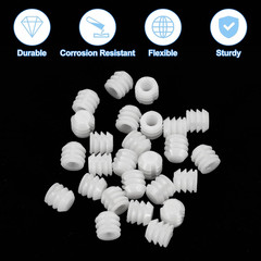 200Pcs 0.42″X0.41″ Hinge Dowels, Plastic Dowel Insert with Threaded for Cabinet