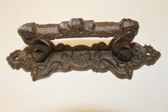 2-LARGE HANDLES,Dresser,Drawer Pulls,Country Home Decor,Floral Accent Back Plate