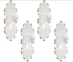 🔥4x Vintage Look Cabinet Pull Drawer Handle, Distressed Closet w/ Clear Knob