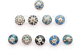 20 Ornate Aqua Blue Green Assorted Colour Floral Ceramic Knobs for Cabinets & Cu