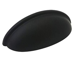 Cosmas 10 Pack 783FB Flat Black Cabinet Hardware Bin Cup Drawer Cup Pull – 3 (76