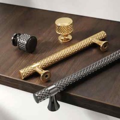 3.78″ 5″ 7.55″Shiny Gold Kitchen Pull Black Cabinet Door Handle Knob Drawer Pull