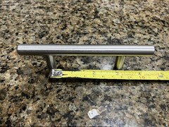 Brushed Nickel Cabinet Door Handles, Drawer Pulls, Excellent Condition.
