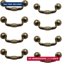 8 Pcs 3 Inch P02 Drop Drawer Handles Antique Brass(Gold) Cabinet Handle Drawer P