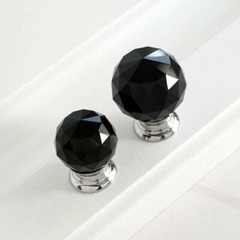 Modern minimalist style Black crystal handle Dresser Wardrobe cabinet drawer han