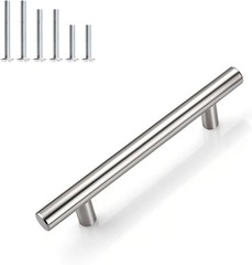 Gobrico 6 Pack 3-3/4 Inch (96mm) Hole Center Cabinet Pulls, Brushed Nickel
