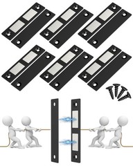 Jiayi 6 Pack Ultra Thin Magnets Latch, 30 Lb Kitchen Door 6 Pack, Black