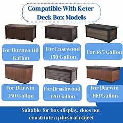 2 Sets Deck Box Hydraulic Hinge Compatible with Most Keter Deck Box Models, O…