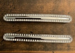 2 Modern Crystal Drawer Pull Rhinestone Cabinet Handles Zinc Alloy White Chrome