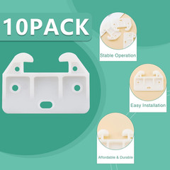 Litoexpe 10 Pieces White Plastic Drawer Guides Rear Drawer Replacement Guides