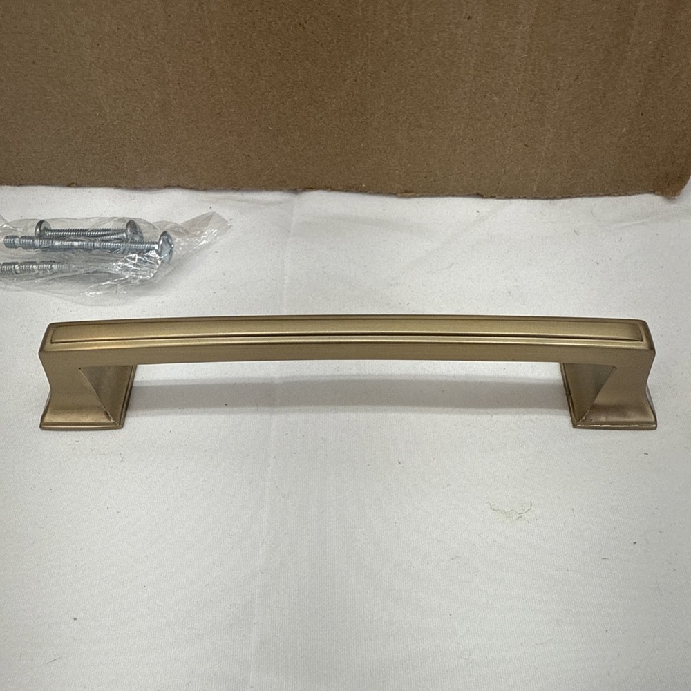 25 Gold Tone Cabinet Handles Hardware With Screws 5 Inches