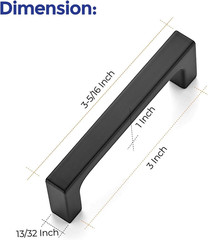 Matte Black Kitchen Cabinet Handles 3 Inch Pulls 10 Pack | Solid Zinc Alloy , Sm