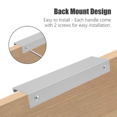 Qjaiune 12PCS Back Mount Finger Edge Pull 150mm / 5.9, Aluminum Hidden Handle Co
