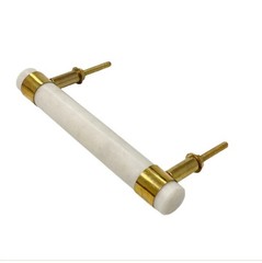 Brass Cabinet Off-White Natural Marble Drawer Pull Set Of 3