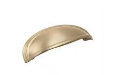 Amerock Ashby 4 In. & 3 In. Golden Champagne Center-to-Center Cup Pull 3 Pack