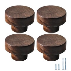 8 PCS 40mm Minimalist ChineseStyle Walnut Wood Cabinet Door Handles Knobs