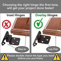 1/2″ Overlay Matte Black Cabinet Hinges – Durable Self-Closing Pair with Upgr…