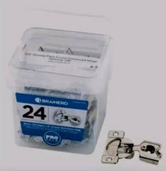 NEW Brainerd 24pk 105 Degree 1/2″ Overlay Soft Close Nickel Plated Hinges