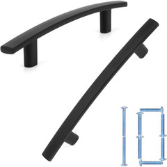 10 Pack 3-3/4 Inch Black Kitchen Cabinet Pulls Matte Black Cabinet Handles Black
