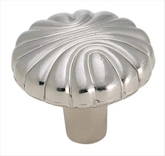 (5 Pack) 1-1/4 inch Natural Elegance Shell Knob Sterling Nickel