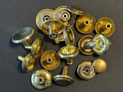 18 Vintage Misc. Mushroom-Shaped Gold Tone Brass Cabinet Furniture Drawer Knobs