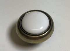 10 Amerock BP1921LBW Round London Brass & White Ceramic Center Cabinet Knob Pull