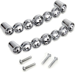 2pcs Crystal Cabinet Handles, 96mm Crystal Glass Pulls for Kitchen Drawer Cupboa