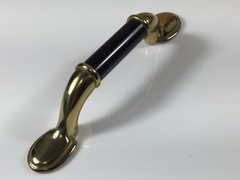 SOLID BRONZE AND CERAMIC VINTAGE CABINET DRAWER PULLS POLISHED HANDLES
