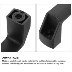 10 Pack Rectangular Plastic Pull Handle, 115mm Hole Center Cabinets Pull, Black