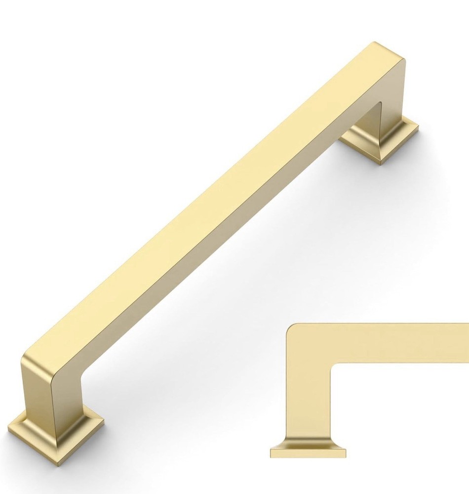 16-pack Amerdeco Brushed Brushed Gold Cabinet Drawer Handles Pulls 5 Inch 128MM