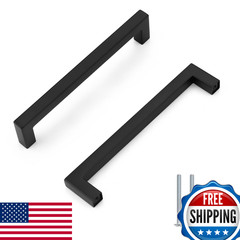 20 Pack Probrico Black Square Kitchen Cabinet Pulls,Hole Centers 6.25inch Stainl