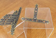 Six Vintage Hammered Brass Furniture Accent Decoration Embellishments BS DC8575