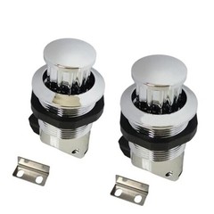 2Pcs Push Button Latch, Push to Close Latches for Perpendicular Door Silver