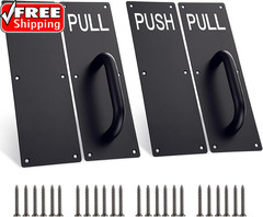 2 Sets 12 Inch Stainess Steel Door Handles – Sturdy Door Pull Push Plates with S