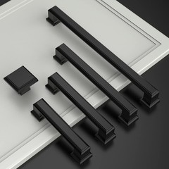 Seis tiradores para gabinete negro mate de 11.3 pulgadas para cocina y muebles