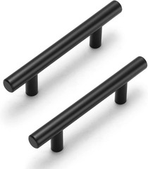 30 Pack Cabinet Handles Matte Black Cabinet Pulls with 3 Inch Hole Center, Stain
