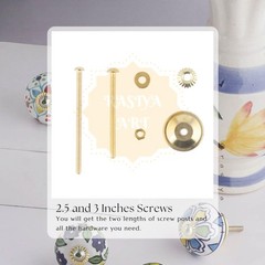 Rasiya Art Cabinet Knobs – Indian D: 1.5 x L: 2.5 Inches, Navy Blue Gold