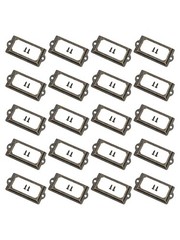 20Pcs Antique Brass Drawer Label for pull Cabinet Frame Handle File Name Card