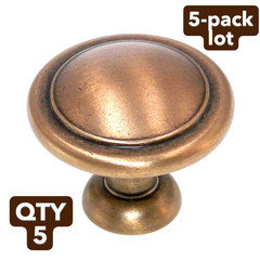 5-pack lot Amerock Reflections Gilded Bronze 1 1/4″ Round Cabinet Knob BP1387-GB