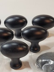 Lot 7 Jeffrey Alexander Oval Knob 3991-BLK Matte Black Cabinet Hardware Lyon