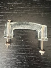 6 Antique Glass Cabinet Pulls, Drawer Handle Knob Furniture Original Vintage Set
